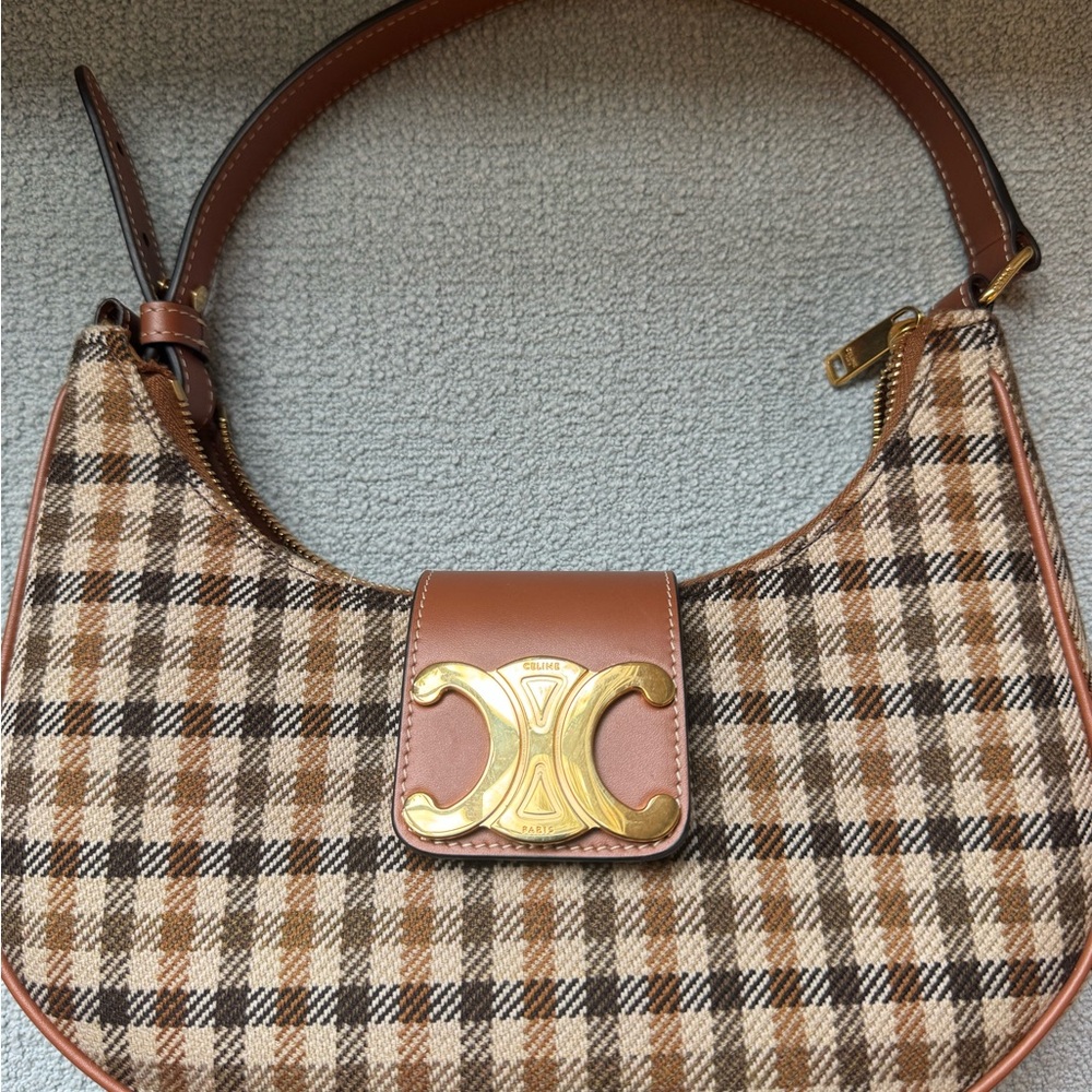MEDIUM AVA TRIOMPHE BAG in Tartan Textile and calfskin - Picture 7 of 9